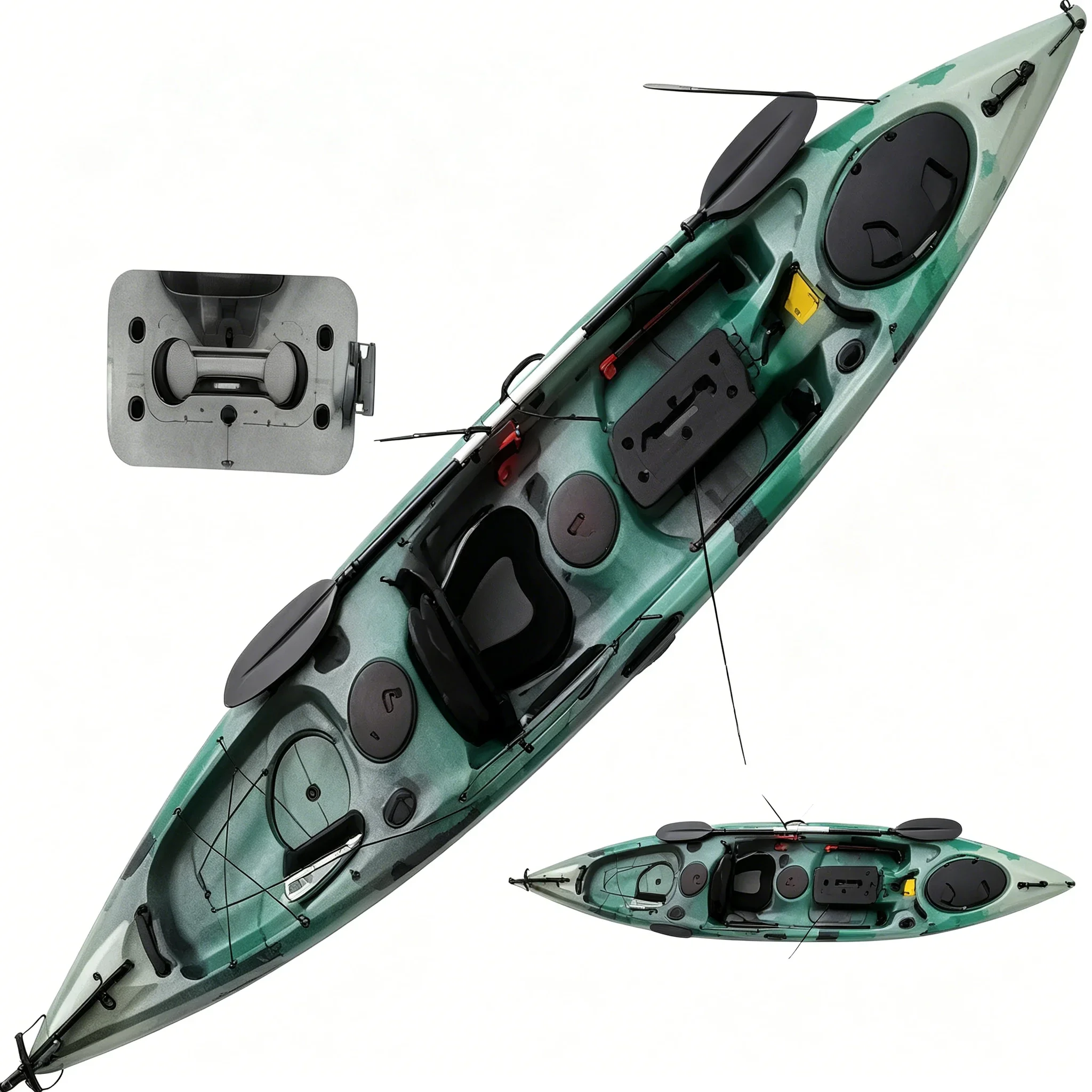Single Person Polyethylene Ped - Fishing Kayak Rod Holder review and price